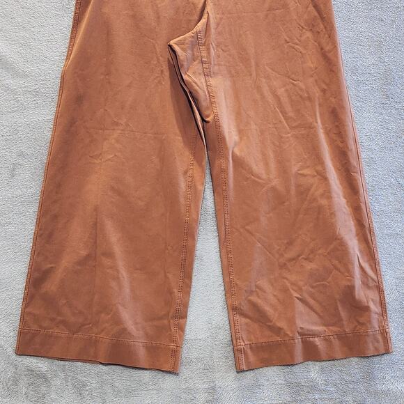 Lafayette 148 Brown High Rise Cropped Wide Leg Pants Size 10 Silent Luxury - Picture 3 of 13